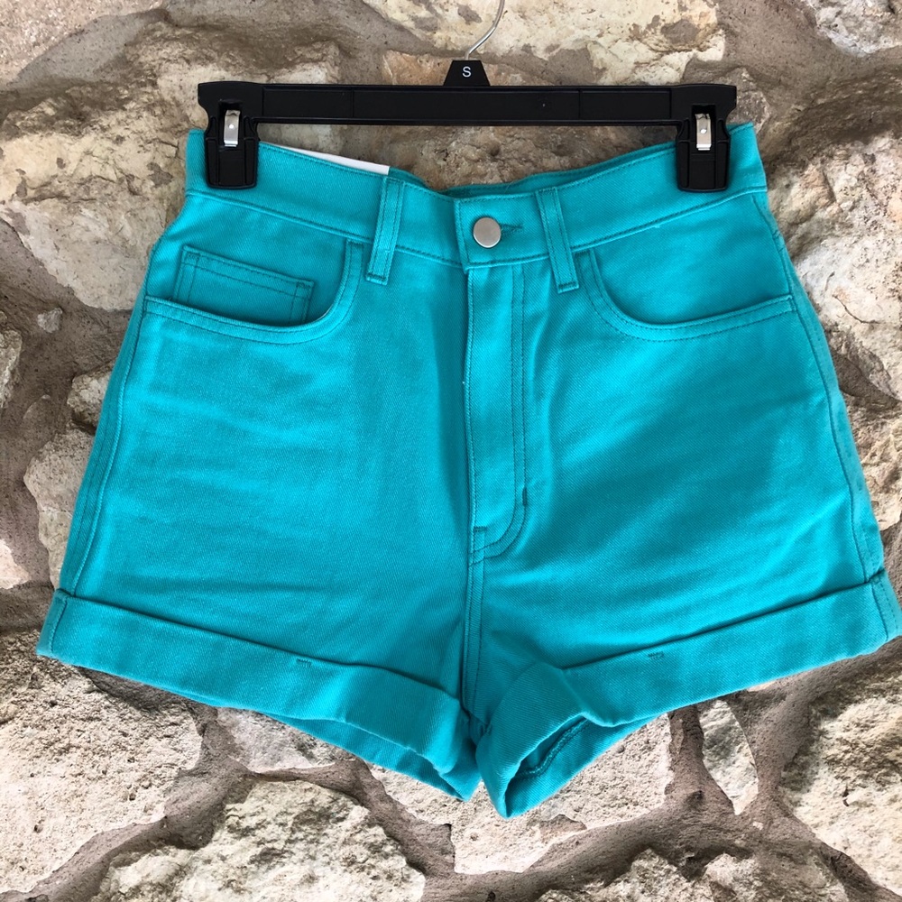American Apparel High Waist Shorts - Teal - NWT